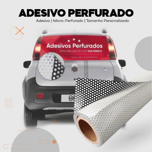 Adesivo Perfurado m² Micro Perfurado m² 4x0 Sem Revestimento Sem Acabamento 