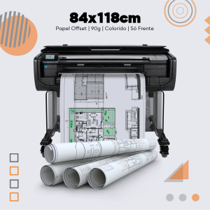 Plotagem de Projeto - 84x118cm Papel Offset 90g 84x118cm 4x0 Sem Revestimento Sem Acabamento 